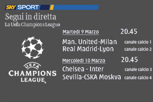 Uefa Champions League 9 Marzo 2010 - Mobile3TV
