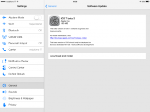 iOS 7 beta 3 (iPad Mini)
