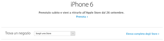 iPhone 6: prenotazione sul sito Apple Italia