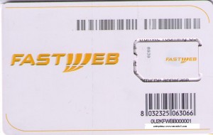 Una delle prime sim Fastweb Mobile