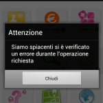 area clienti 3 android errore