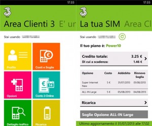 3 Italia rilascia la propria applicazione ufficiale anche per Windows Phone!
