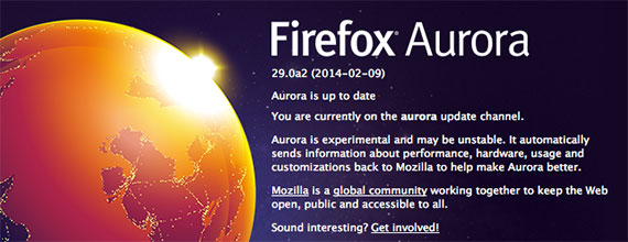 Firefox Aurora 29.0a2 (2014-02-09)