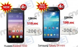 Vodafone: Huawei Ascend Y550 e Samsung Galaxy S4 Mini in promo (ottobre 2014)