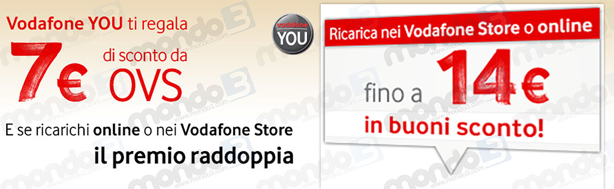 Vodafone You premio novembre 2014: buono sconto OVS