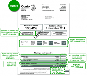 Conto 3 Italia (Fattura H3G)