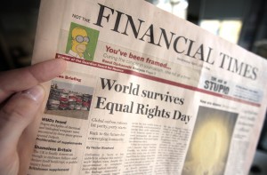 A fake copy of the Financial Times is pi