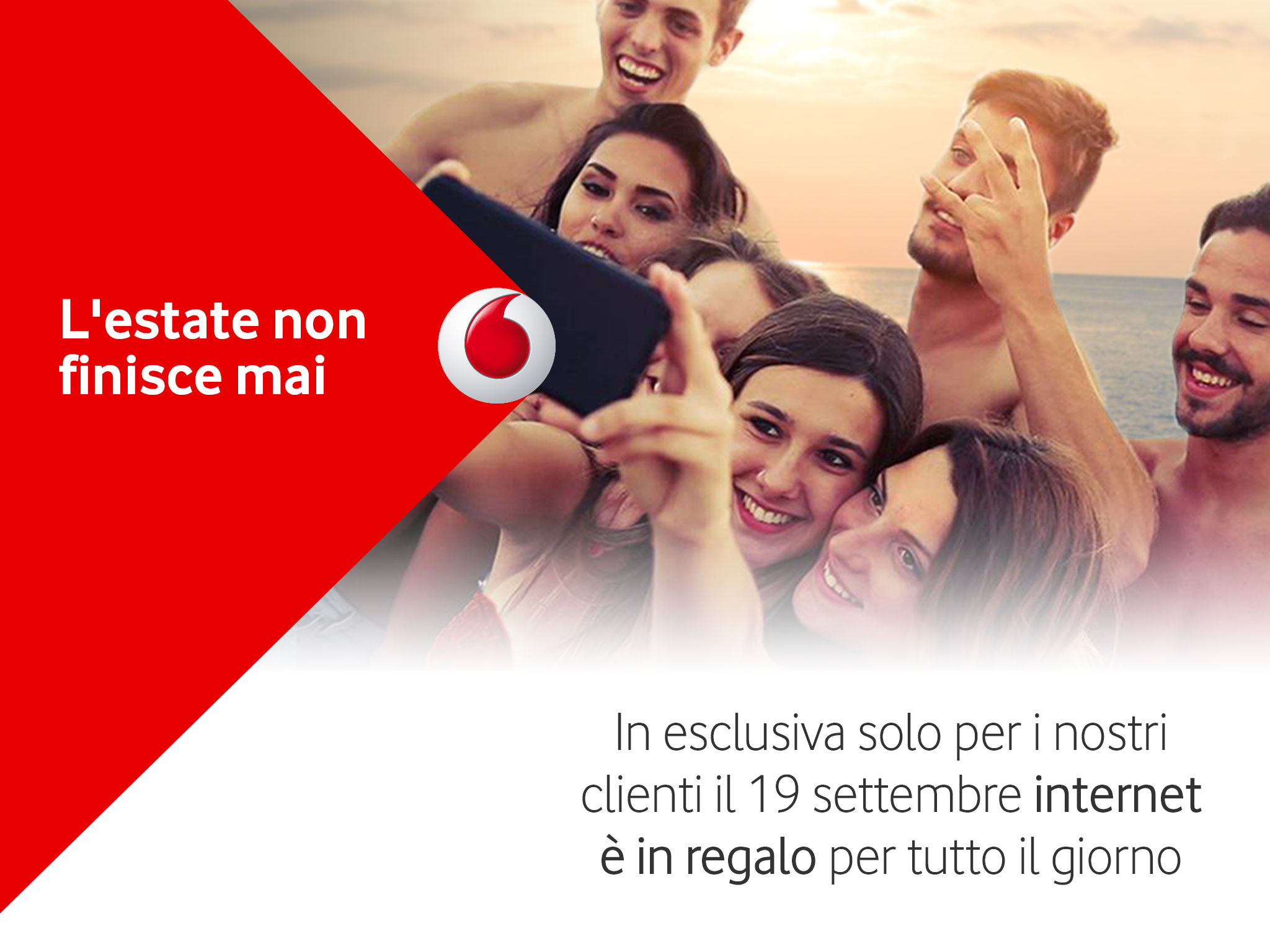 Con Vodafone l'estate non finisce mai: promo internet gratis 19 settembre 2015