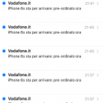 Vodafone Mail Pre-Ordine Apple iPhone 6s e 6s Plus