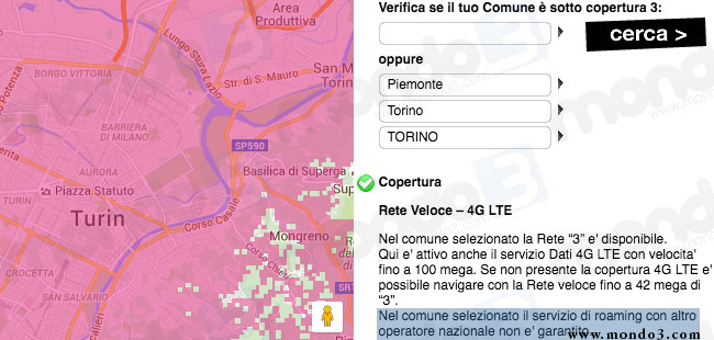 3 Italia: primo stop al roaming nazionale con TIM: Torino