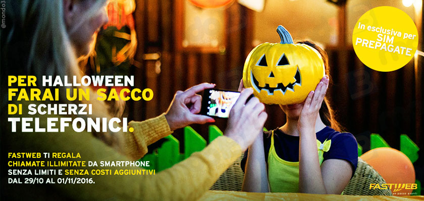 Halloween 2016: scherzi telefonici con Fastweb Mobile, chiamate gratis fino a 10.000 minuti