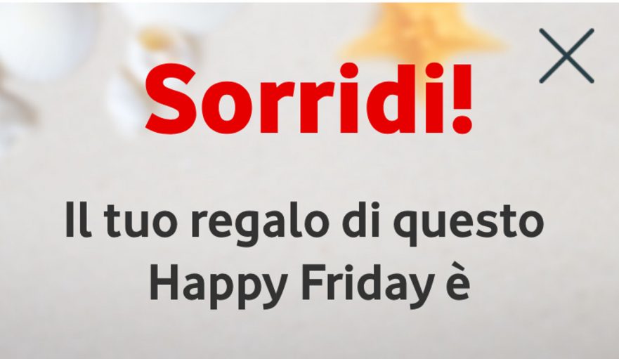 Vodafone Happy Friday: il regalo del venerdì