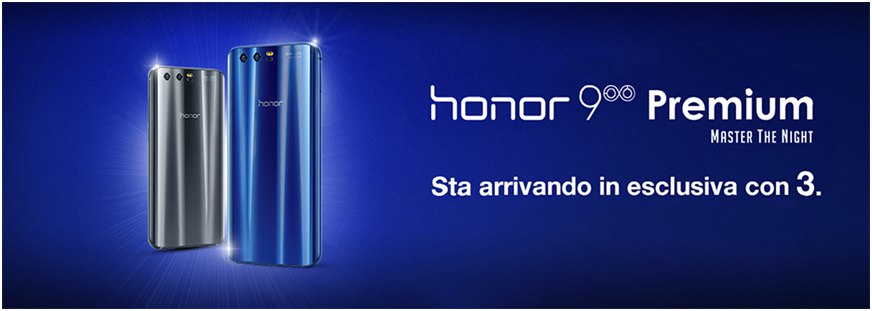 Honor 9 Premium con 3 Italia