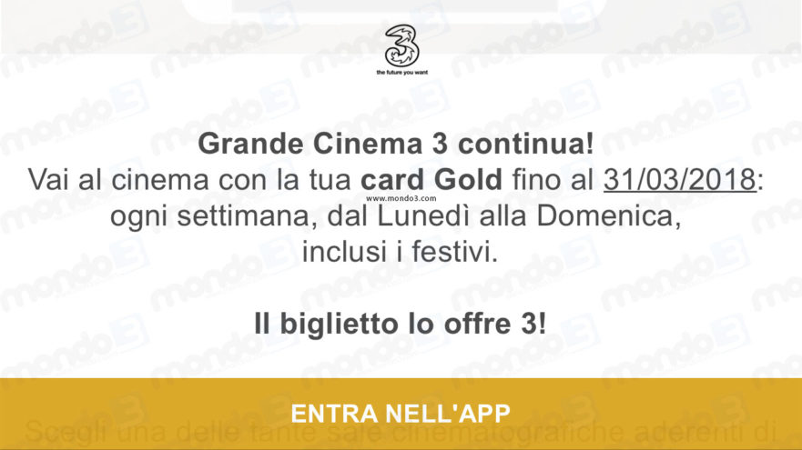 Grande Cinema 3, card prorogata fino a marzo 2018