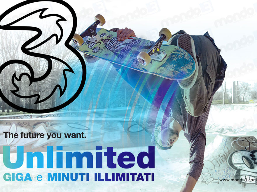 Campagna spot TV Threeality 3 Italia Giga Unlimited Power