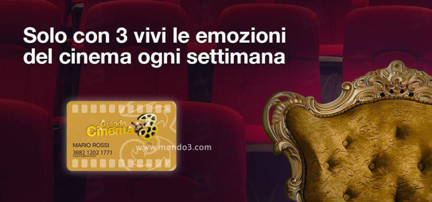 Grande Cinema 3: un biglietto alla settimana con la card GOLD