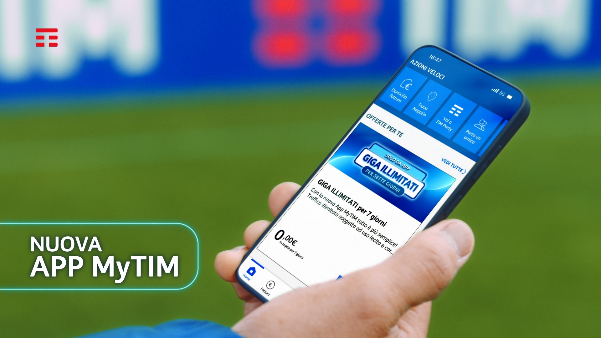New MyTIM App, the launch spot with the national football team